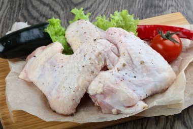 Çiğ tavuk kanadı.