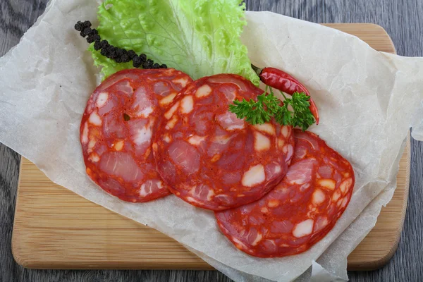 Finom Chorizo kolbász — Stock Fotó