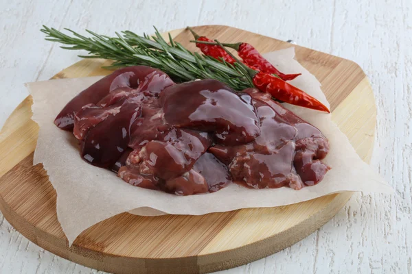 Raw chicken liver Royalty Free Stock Images