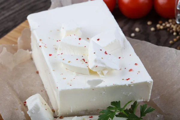 Formaggio feta con spezie — Foto Stock