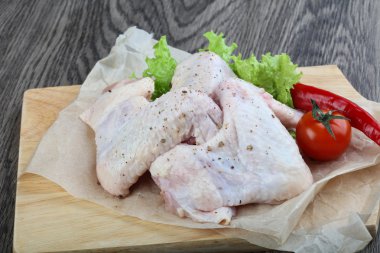 Çiğ tavuk kanadı.