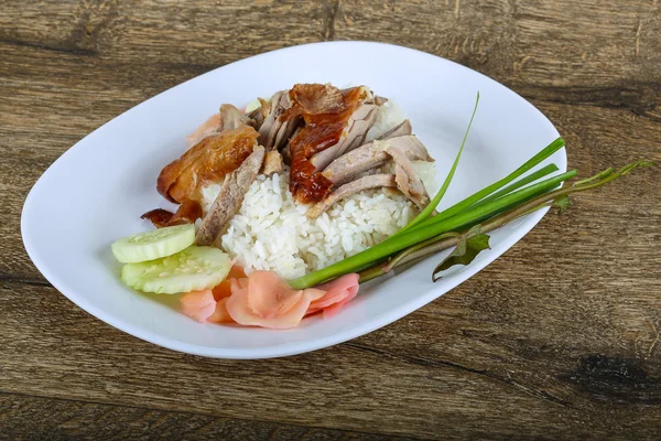 Жареная утка с рисом — стоковое фото