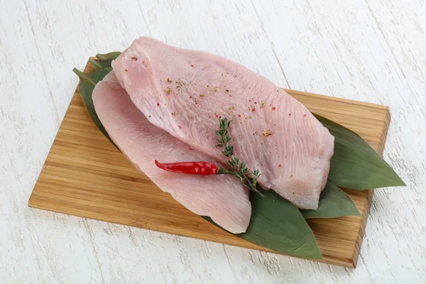 Raw turkey breast steaks — Stock Photo, Image