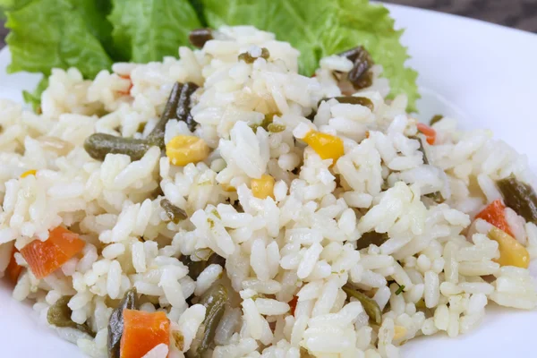 Boiled Rice with vegetables — Stock Photo, Image