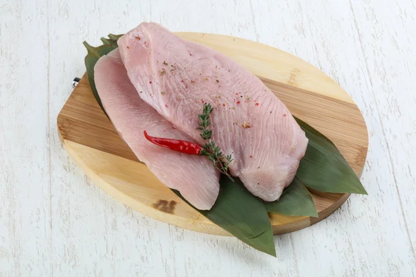 Raw turkey breast steak — Stock Photo, Image