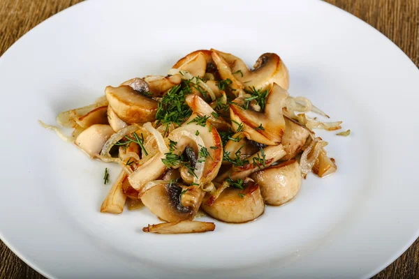 Roasted mushrooms with dill — Stock Photo, Image