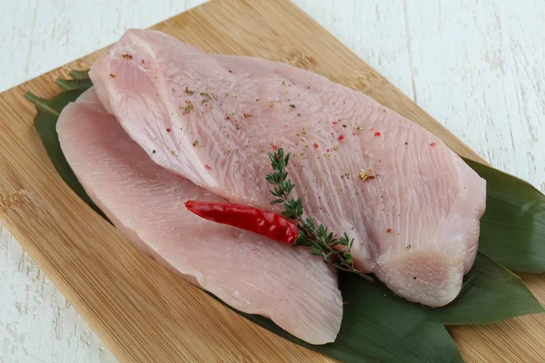 Raw turkey breast steaks — Stock Photo, Image