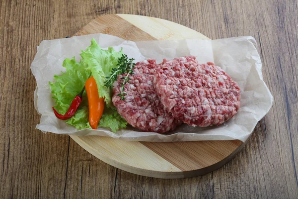 Raw burger cutlets