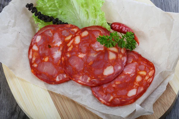 Finom Chorizo kolbász — Stock Fotó