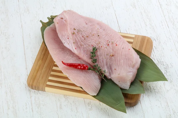 Raw turkey breast steaks — Stock Photo, Image