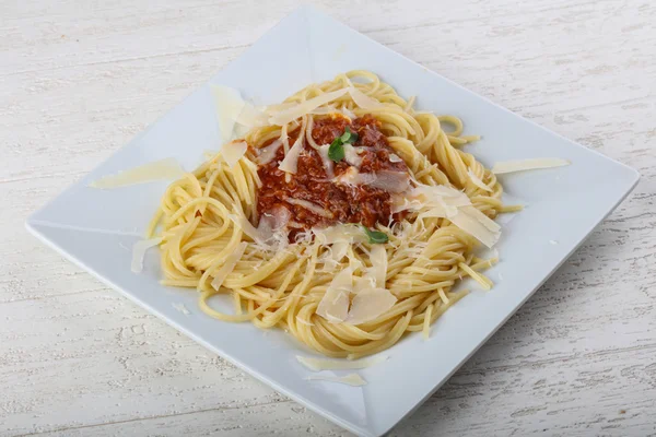 Pyszne spaghetti bolognese — Zdjęcie stockowe