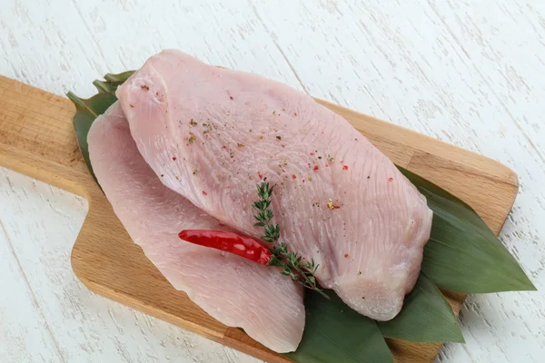 Raw turkey breast steaks — Stock Photo, Image