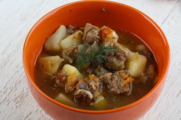 Sopa de carne quente — Fotografia de Stock