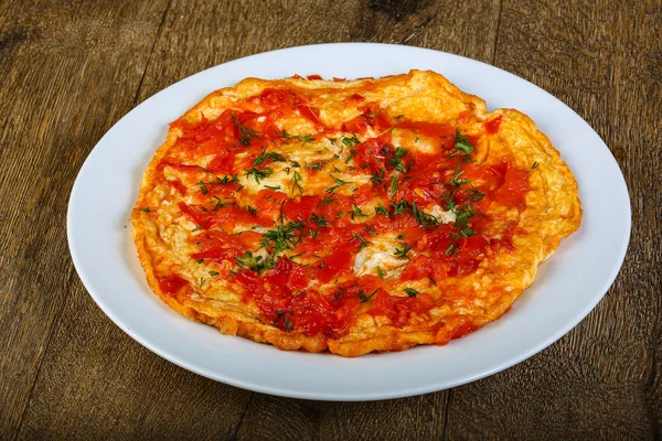 Omelete de tomate com endro — Fotografia de Stock