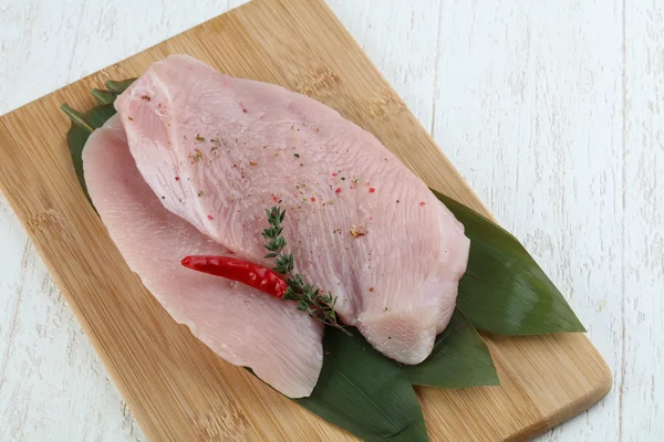 Raw turkey breast steak — Stock Photo, Image