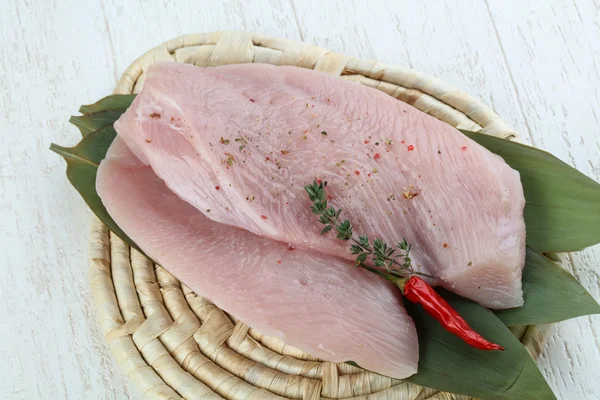 Raw turkey breast steak — Stock Photo, Image