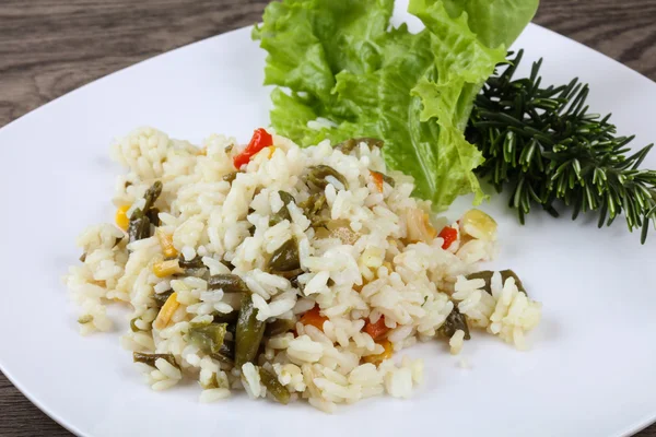 Boiled Rice with vegetables — Stock Photo, Image