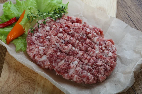 Raw burger cutlet