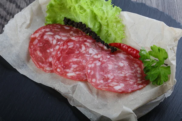 Salsicha de salame espanhola — Fotografia de Stock