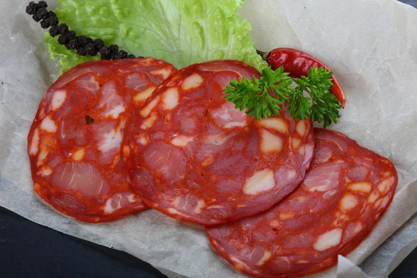 Salsicha picante Chorizo — Fotografia de Stock