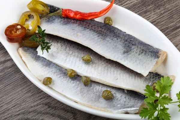 Herring fillet with capers — Stock Image Herring fillet with capers Stock Picture