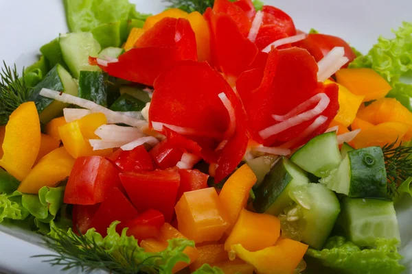 Taze etkili sebze salatası — Stok fotoğraf
