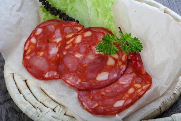Fűszeres Chorizo kolbász — Stock Fotó