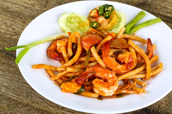 Spicy Pasta with seafood — Stock Photo, Image