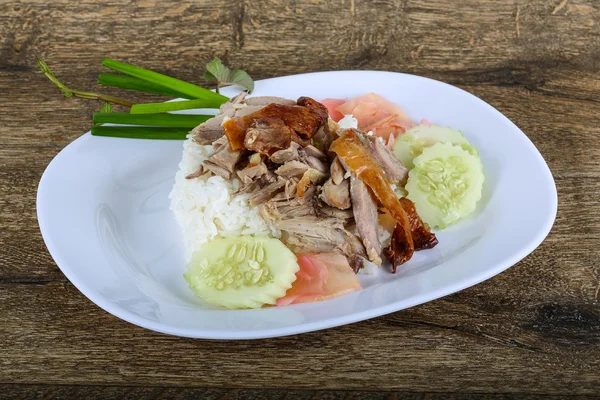 Bebek panggang dengan nasi — Stok Foto