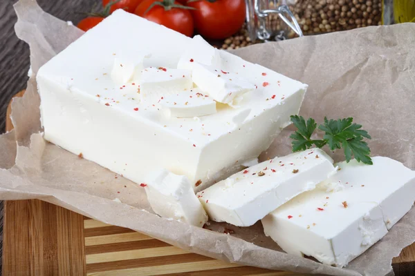 Delizioso formaggio feta — Foto Stock