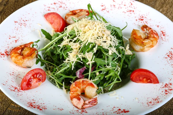 Salad with prawns and rucola — Stock Photo, Image