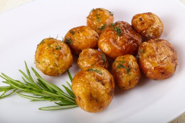 Genç fırında patates