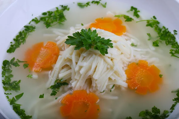 Sopa de frango macarrão — Fotografia de Stock