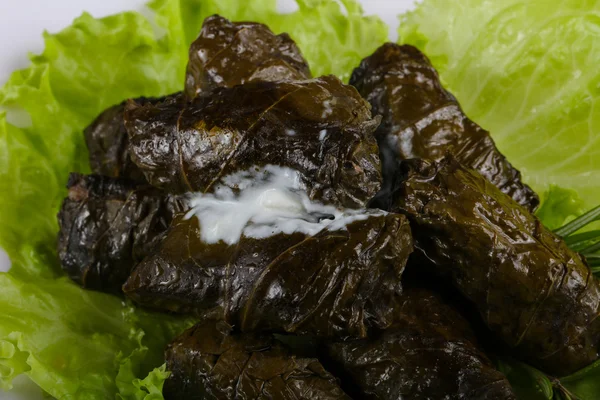 Stuffed meat in grape leaves — Stock Photo, Image