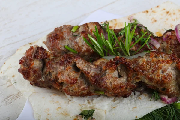 Grilované jehněčí kebab — Stock fotografie