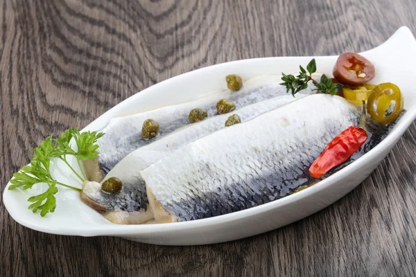 Herring fillet with capers — Stock Image Herring fillet with capers Stock Picture