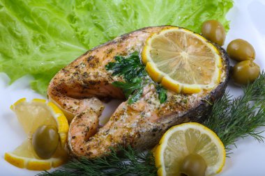 fırında somon steak