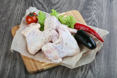 Çiğ tavuk kanadı.