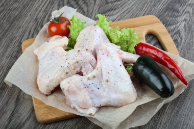 Çiğ tavuk kanadı.