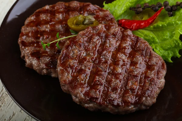 Kotlety z grilla burger — Zdjęcie stockowe