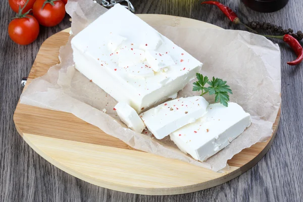 Delizioso formaggio feta — Foto Stock