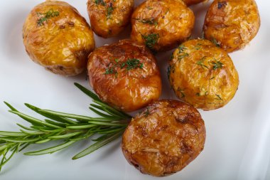 Genç fırında patates