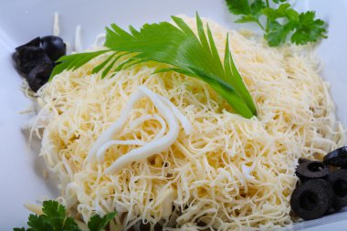 Lezzetli kalamar salatası 