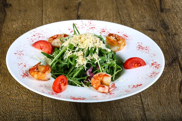 Salad with prawns and rucola — Stock Photo, Image