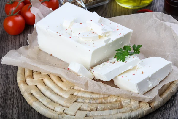 Delizioso formaggio feta — Foto Stock