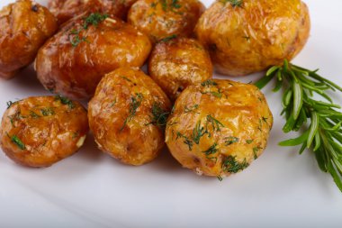 Genç fırında patates