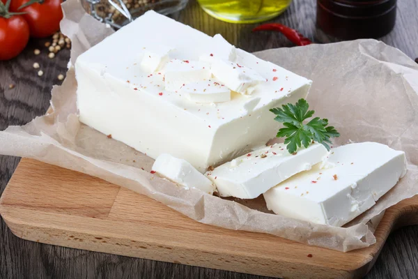 Delizioso formaggio feta — Foto Stock