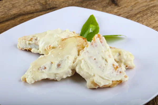 Baked perch in cream sauce — Stock Image Baked perch in cream sauce Stock Image