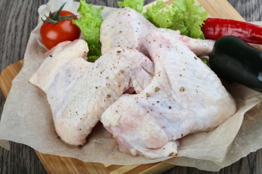 Çiğ tavuk kanadı.