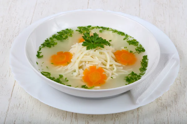 Sopa de frango macarrão — Fotografia de Stock